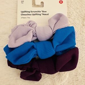 lululemon Scrunchie Bow 3 pk NWT - Purple, Blue, Lavender